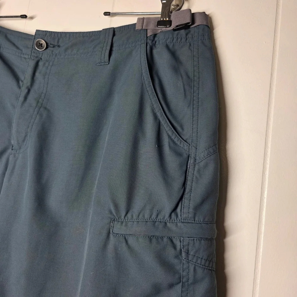 LL Bean Mens Cargo‎ Hiking Shorts Blue Nylon Quick Dry Utility Size L Regular